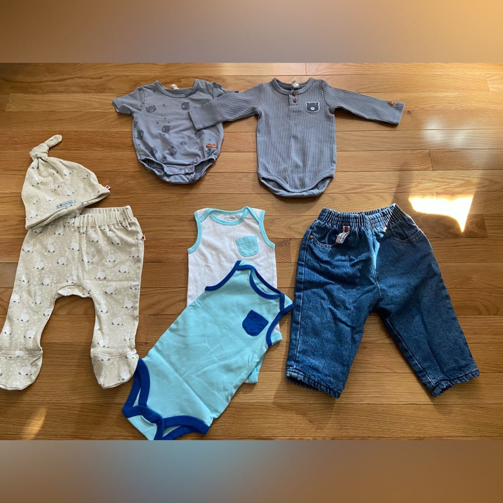 Lot Kids Baby Toddler 3 - 6 Months Bodies Jeans Pants Very Good Condition